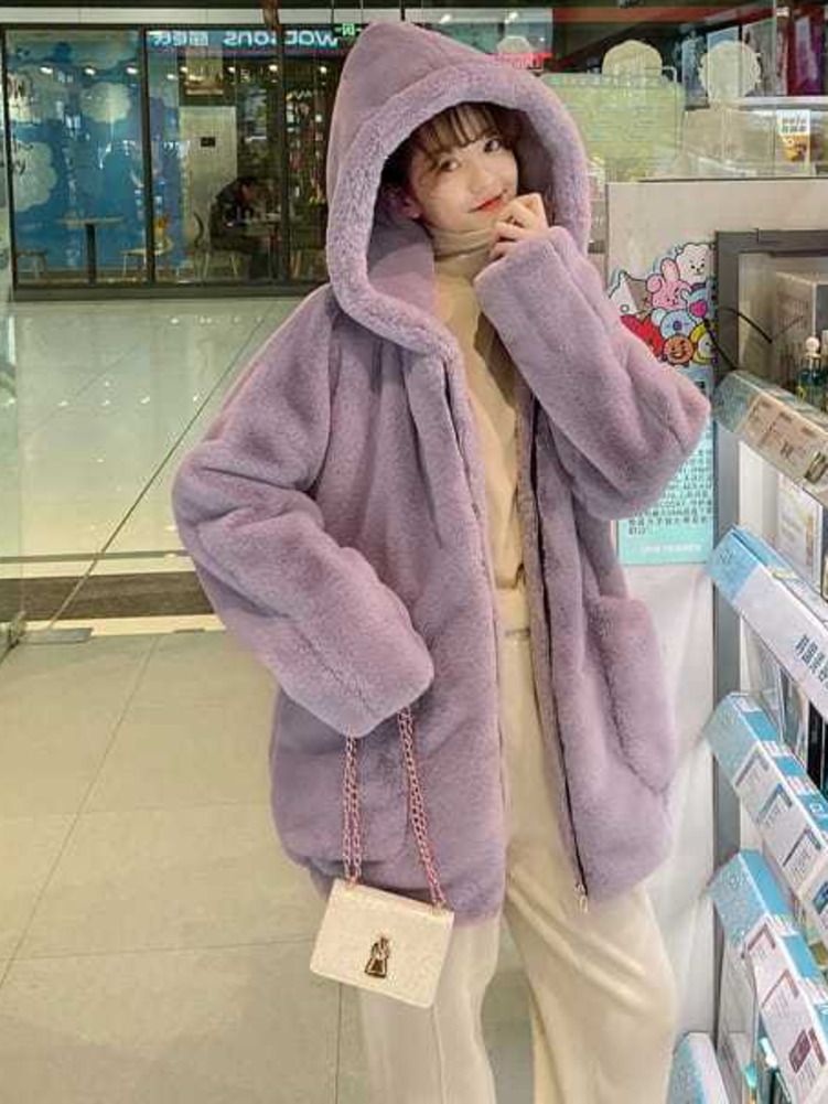 Street Fashion Hong Kong - Jesienno-zimowy ponadgabarytowy słodki zagęszczony płaszcz z