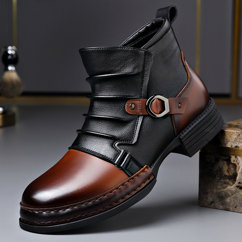 Street Fashion Designer - Jesienno-zimowe retro botki męskie, modne, codzienne,