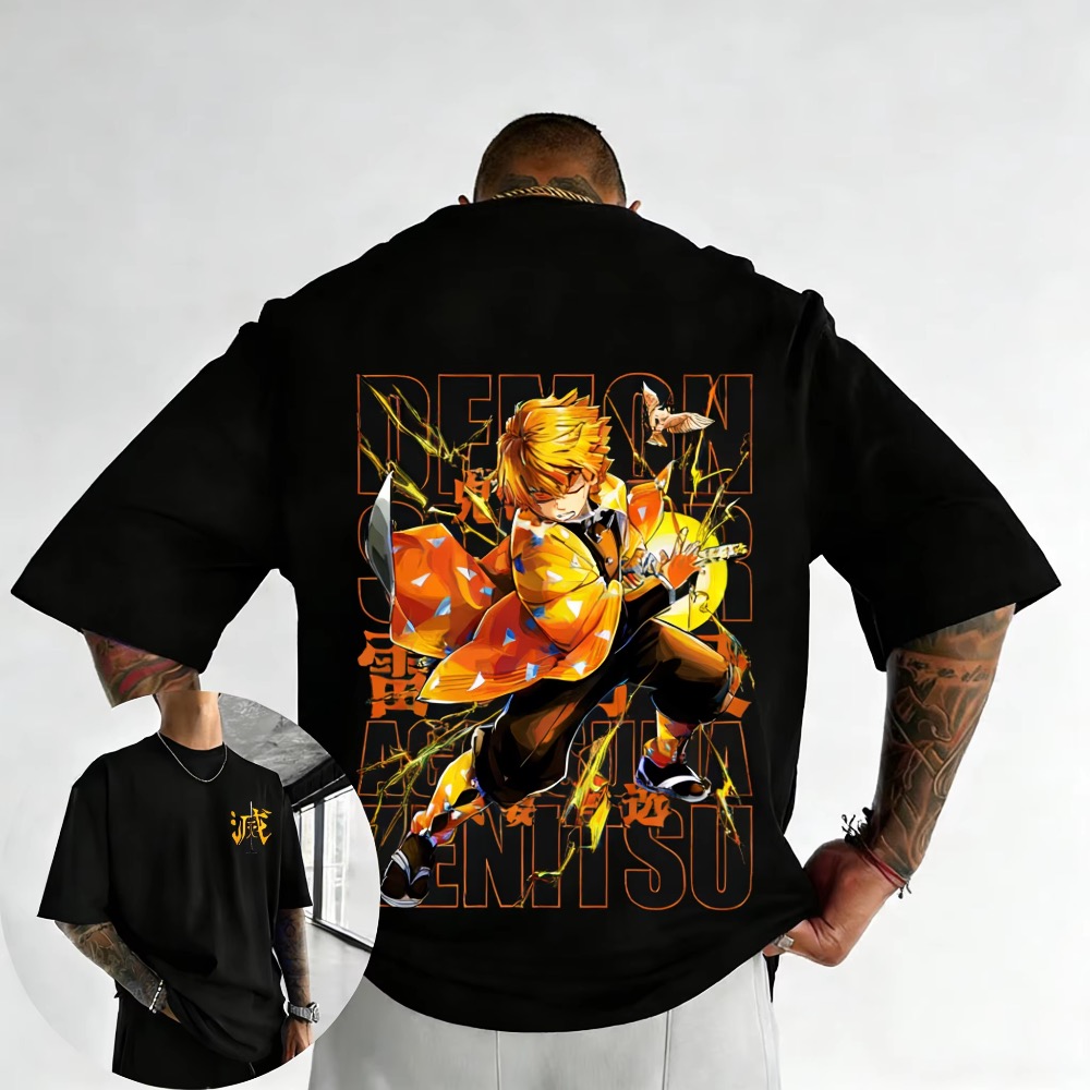 Street Fashion Anime - Koszulka Plus Size Demon Slayer z