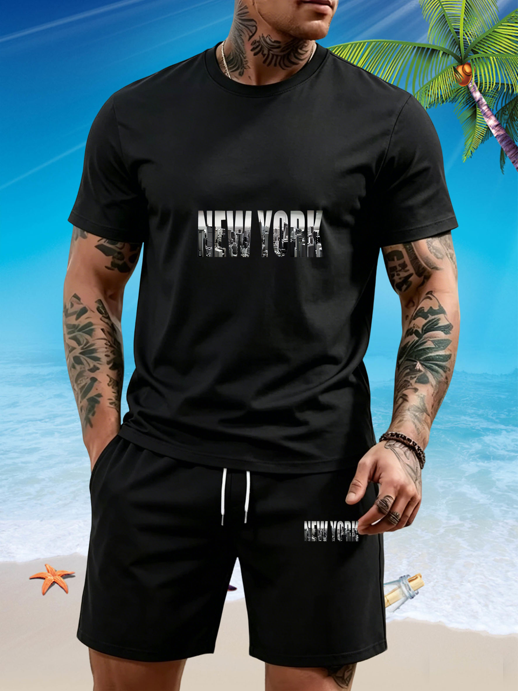 Street Fashion New York 2026 - Zestaw męskich koszulek z napisami New
