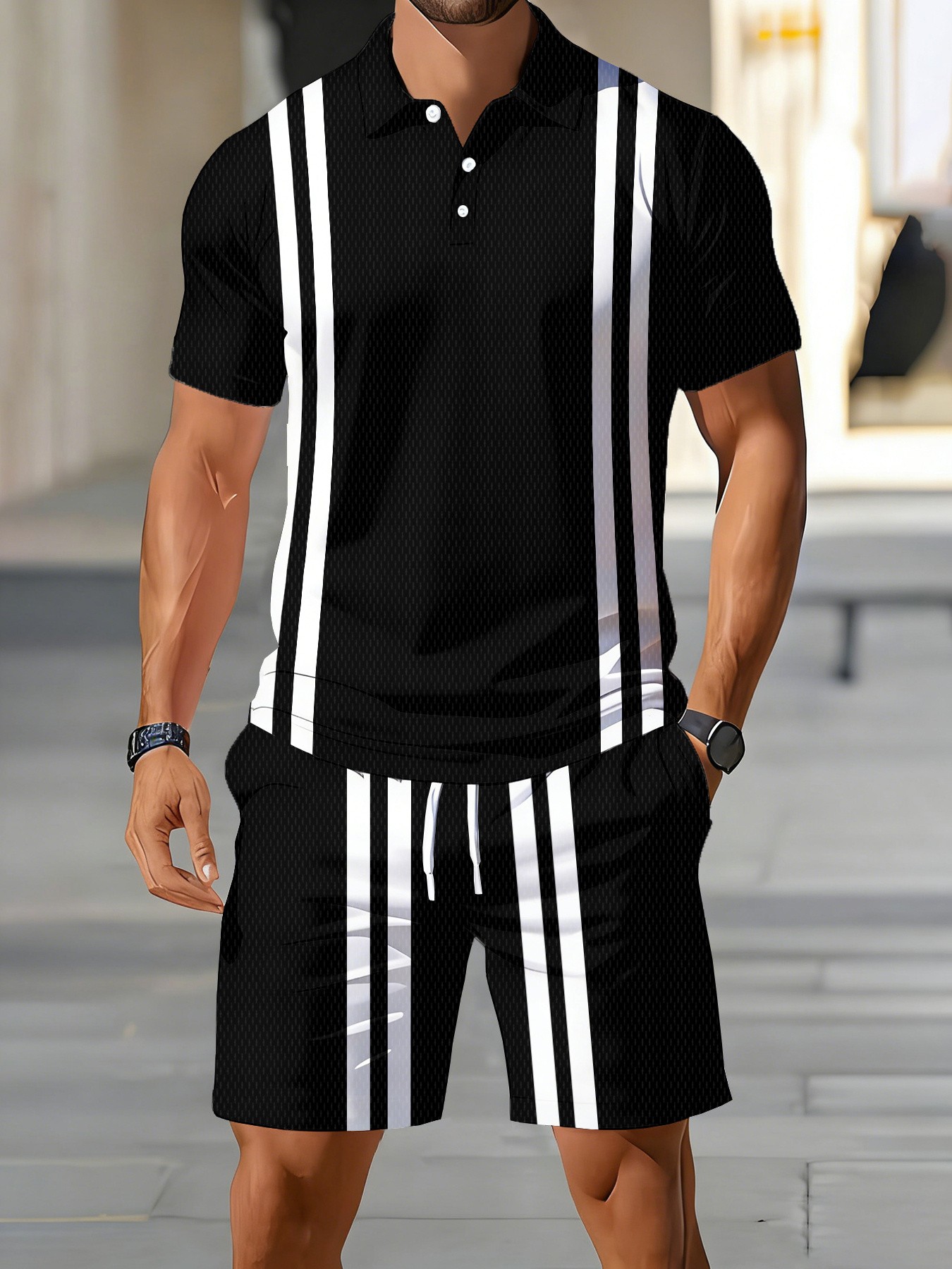 Street Fashion Designer - Letni zestaw męskich koszulek polo z