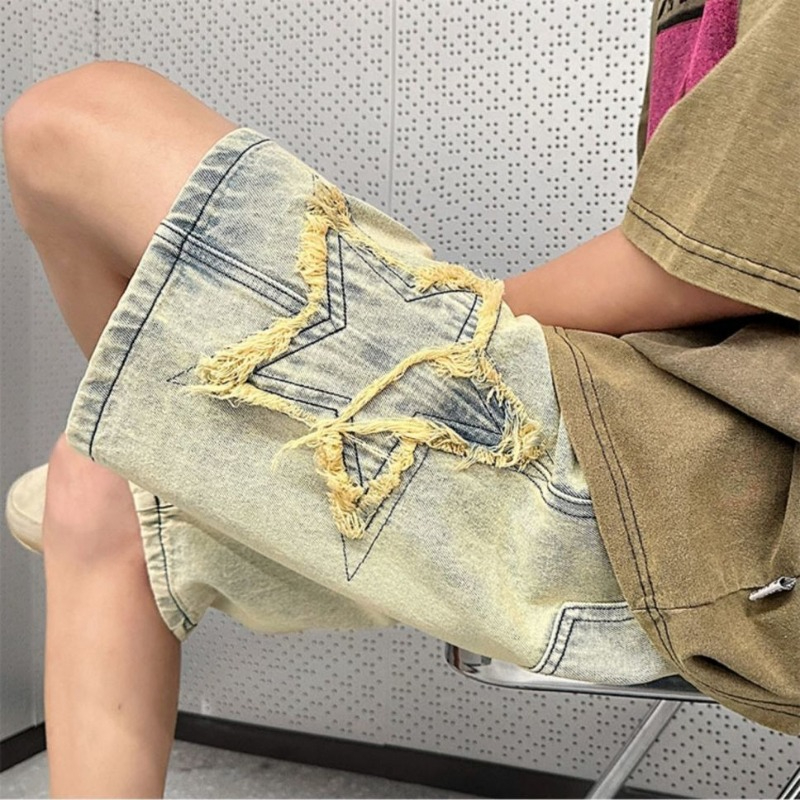 Męskie dżinsowe szorty retro,  – Street Fashion Hong Kong recenzja i cena