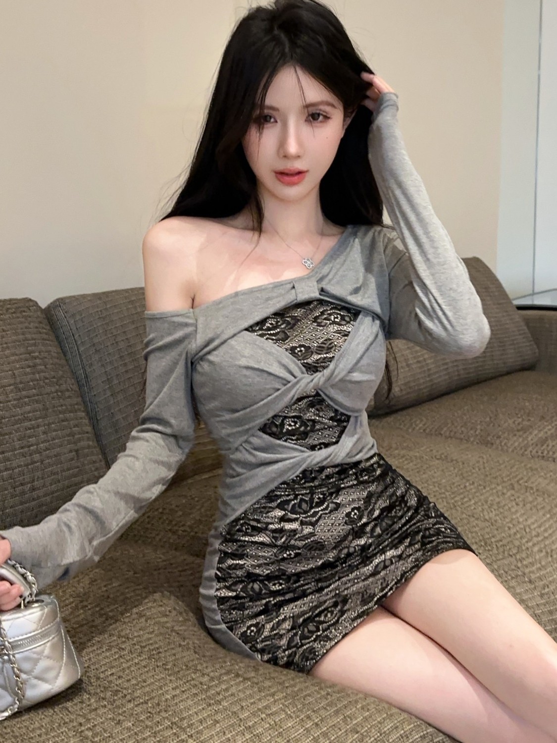 Retro Koronkowa Sukienka Mini  – Street Fashion Hong Kong recenzja i cena